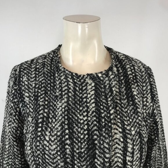 CABI ~ WOMENS 4 ~ BLACK WHITE TWEED MOCKINGBIRD JACKET BLAZER - Picture 2 of 7